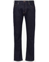 Emporio Armani - Belt-loop Five-pocket Regular-fit Straight-leg Stretch-denim Jeans - Lyst