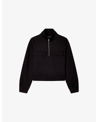 Whistles - Funnel-Neck Quarter-Zip Cotton-Blend Sweatshirt - Lyst