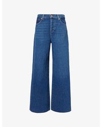 7 For All Mankind - Zoey Mid-rise Wide-leg Stretch-denim Jeans - Lyst