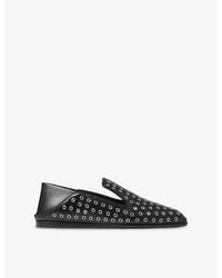 Jimmy Choo - Eliot Studded Leather Loafer Slippers - Lyst