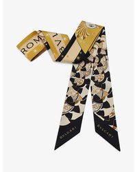 BVLGARI - Divas' Dream Peacock Lux Crystal-Embellished Silk-Twill Shelley Scarf - Lyst