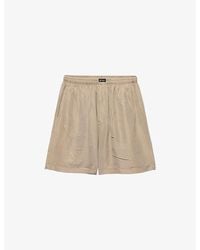 Prada - Logo-Patch Silk-Blend Bermuda Shorts - Lyst