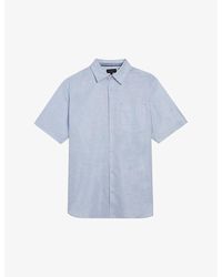 Ted Baker - Palomas Regular-fit Short-sleeve Linen And Cotton-blend Shirt - Lyst