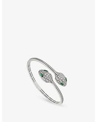 BVLGARI - Serpenti 18Ct- And 1.72Ct Brilliant-Cut Diamond Bangle Bracelet - Lyst