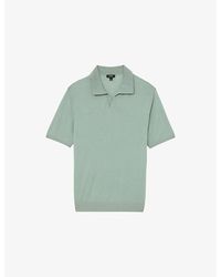 Reiss - Rook Open-Collar Merino Wool Polo Shirt - Lyst