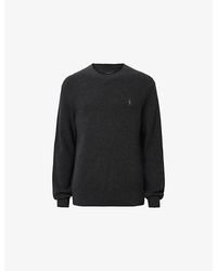 AllSaints - Aspen Logo-Embroidered Cotton And Wool-Blend Jumper - Lyst