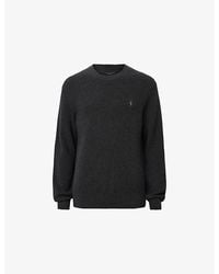 AllSaints - Aspen Logo-Embroidered Cotton And Wool-Blend Jumper - Lyst