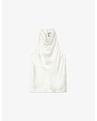 Reiss - Kora Cowl-Neck Silk Top - Lyst