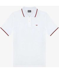 DIESEL - T-smith Logo-patch Cotton Polo Shirt - Lyst