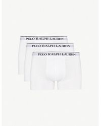 Polo Ralph Lauren - Logo Waistband Classic-Fit Stretch-Cotton Trunks Pack Of Three Xxl - Lyst