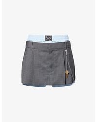 Alexander Wang - Pre-Styled Pleated Stretch-Wool Blend Skort - Lyst