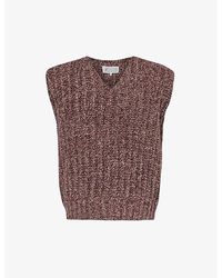 Maison Margiela - Chunky-knit V-neck Wool-blend Vest - Lyst