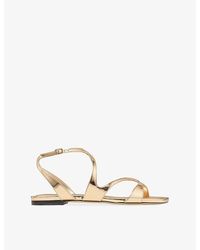 Jimmy Choo - Ayla Liquid- Leather Sandals - Lyst