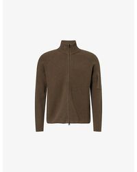 C.P. Company - Brand-Lens Zipped Cotton-Blend Cardigan - Lyst