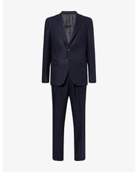 Eleventy - Notched-Lapel Straight-Leg Wool Silk And Linen Blend Suit - Lyst