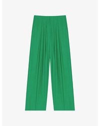 Maje - Wide-Leg High-Rise Stretch-Woven Suit Trousers - Lyst