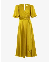 Phase Eight - Abbie Textured Wrap Woven Midi Dress - Lyst