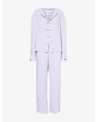 Sleeper - Louis Gingham Straight-Leg Woven Pyjama Set - Lyst