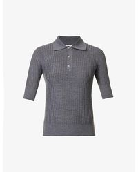 Bottega Veneta - Rib Silver-toned Hardware Wool Polo Shirt - Lyst