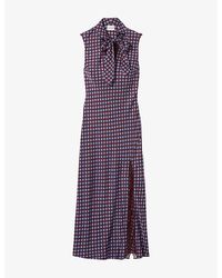 Claudie Pierlot - Sleeveless Abstract-Print Woven Maxi Dress - Lyst
