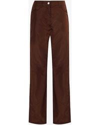 Saks Potts - Embroidered Wide-leg Mid-rise Shell Trousers - Lyst