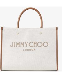 Jimmy Choo - Avenue M Tote Canvas And Leather Tote Bag - Lyst