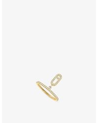 Messika - Move Uno Pavé 18Ct And 0.29Ct Brilliant-Cut Diamond Ring - Lyst