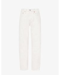 Levi's - 501 Cropped Straight-leg High-rise Jeans - Lyst