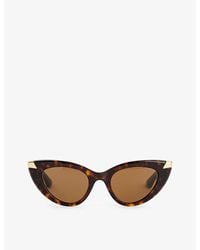 Alexander McQueen - Hava Brown Am0442s Cat-eye-frame Acetate Sunglasses - Lyst