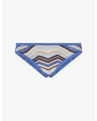 Devon Windsor - Shayla Chevron Knitted Bikini Bottoms - Lyst