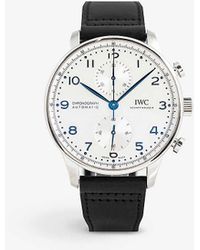 IWC Schaffhausen - Iw371605 Portugieser Stainless-steel And Leather Automatic Watch - Lyst