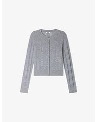 Sandro - Pointelle Knitted Wool Cardigan - Lyst