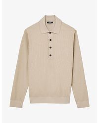 Reiss - Admiral Ribbed Half-Button Woven Polo Shirt - Lyst