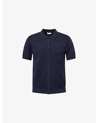 Arne - Classic-Collar Ribbed-Trim Cotton Shirt - Lyst