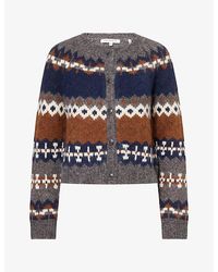 GOOD AMERICAN - The Classic Fair-Isle Woven Knit Cardigan - Lyst