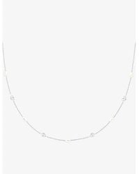 Astrid & Miyu - Rhodium-Plated Sterling- Freshwater-Pearl And Zirconia Charm Necklace - Lyst