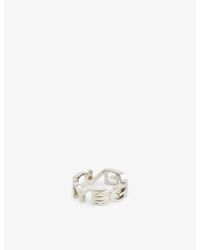 Givenchy - Letters Silver-tone Brass Band Ring - Lyst