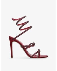 Rene Caovilla - Cleo Twist 105 Crystal-Embellished Leather Heeled Sandals - Lyst
