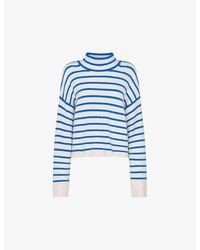 Whistles - Striped Funnel-neck Knitted Jumper - Lyst