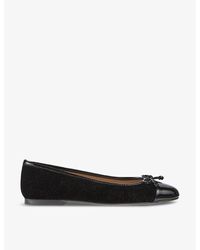 LK Bennett - Kara Contrast Toe-Panel Leather Ballerina Flats - Lyst