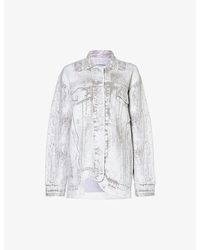 Ph5 - Hana Graphic-pattern Organic Cotton-blend Knitted Jacket - Lyst