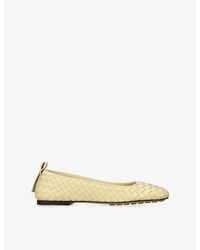 Bottega Veneta - Charlotte Leather Ballerina Flats - Lyst