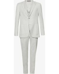 Oscar Jacobson Egel Single-breasted Regular-fit Wool-silk Blend Suit - Grey