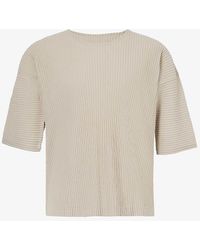 Homme Plissé Issey Miyake - Pleated Crewneck Knitted T-shirt - Lyst