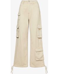 ADANOLA - Cargo-pocket Wide-leg High-rise Cotton-twill Trousers X - Lyst