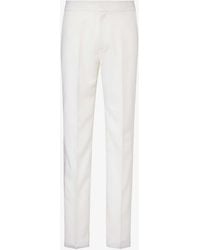 Givenchy - Slip-pocket Satin-trim Straight-leg Regular-fit Wool-blend Trousers - Lyst