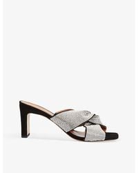 Claudie Pierlot - Amanon Rhinestone-embellished Heeled Leather Sandals - Lyst