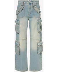 MISBHV - Cargo-pocket Faded-wash Relaxed-fit Organic Denim-blend Jeans - Lyst