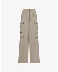 Rick Owens - Cargobelas Wide-Leg Crepe Trousers - Lyst