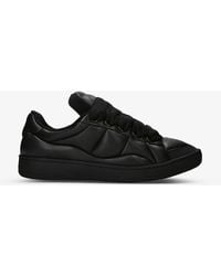 Lanvin - Curb Xl Chunky-Lace Leather And Mesh Low-Top Trainers - Lyst